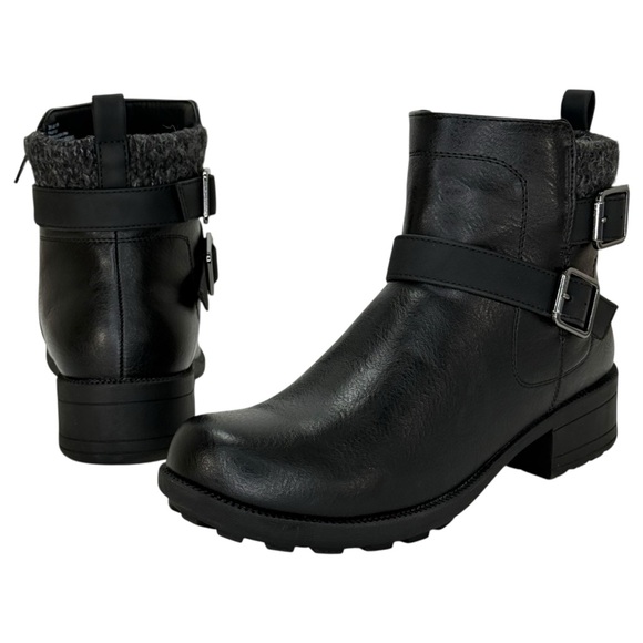 Easy Works by Easy Street Kourt Black Faux Leather Womens Ankle Boots Size 8M - Picture 11 of 13